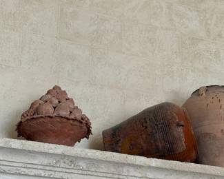 2 TERRACOTTA COMPOTE POTS SOLD 