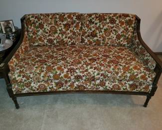 Upholstered/wood trim loveseat