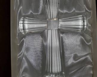 Large clear glass cross