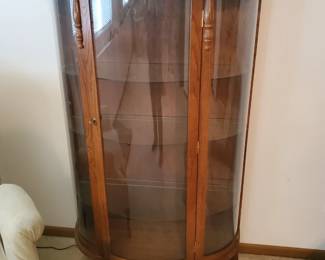 Bow front 5' tall vintage curio