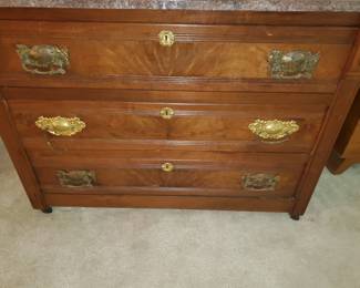 Marble top vintage chest of drawers