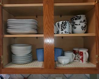 Various dishware...