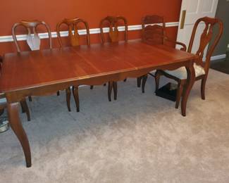 There are (3) leaves in boxes in the basement that go with this table.