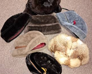 Vintage men's faux fur hats