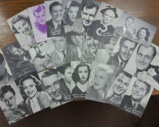 Hollywood collectibles. Vintage movie star cards
