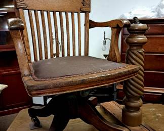 Antique oak office chair
