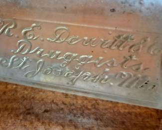 Antique St. Joseph druggist R. E. DeWitt bottle
