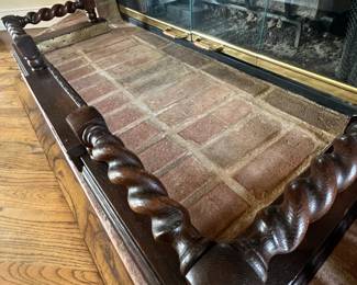 Vintage barley twist adjustable fireplace fender