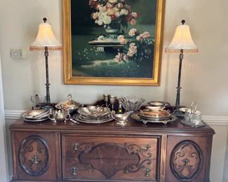 Beautiful antique Jacobean buffet sideboard