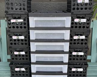 MSS106 Plastic 6-Drawer Storage & 10 Storage Crates