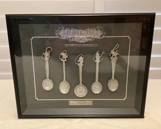 MSS161 Framed 1988 Seoul Olympics Commemorative Spoons