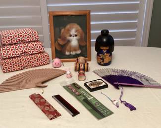 MSS198 Japanese Kokeshi Doll, Fans & More!