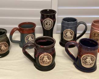 MSS187 Grey Fox Pottery Renaissance Festival Art Pottery Mugs