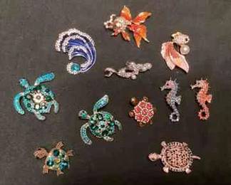 MSS034 Eleven Sea Life Themed Brooches