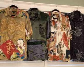 MSS176 Four Men's Citron Silk Dress Shirts S-L