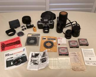 MSS077 Vintage Pentax Camera & Accessories 