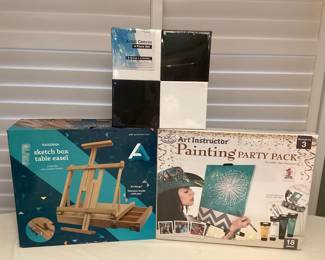 MSS021 Table Easel, Painting Set & Art Canvases New