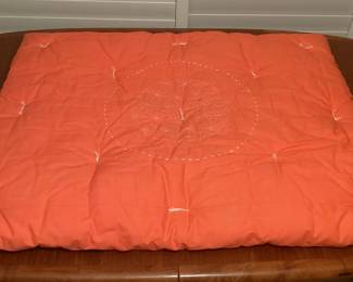 MSS156 Orange Embroidered Japanese Futon Blanket New