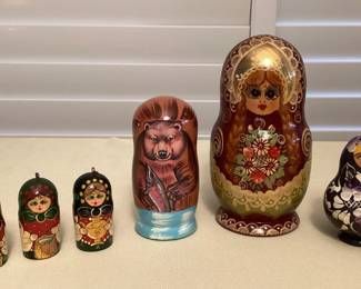 MSS090 Russian Matryoshka Wooden Nesting Dolls & Ornaments