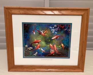 MSS196 Framed Picture Of Koi Fish