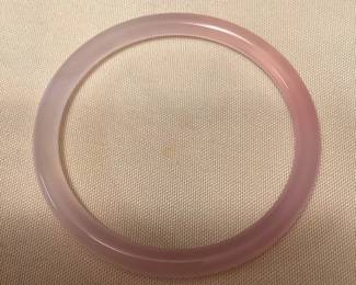 MSS008 Pink & White Jade Bangle Bracelet New