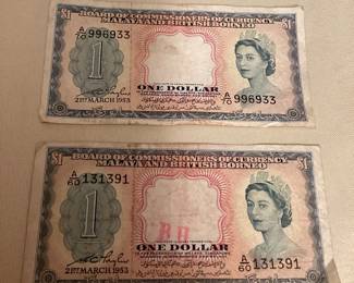 MSS132 Malaya & British Borneo $1 Currency 
