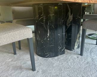 Saloni Art of Furniture Marble Top Dining Table with 4-chairs