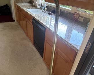 Vintage gold floor lamp with Blue Max lighting