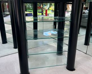 5-tier glass shelf unit with Bell'Oggetti tempered glass made in Italy