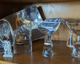 Nambe “Chill” martini and wine glasses in pristine condition