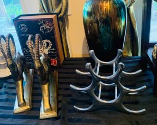 Brass Bookends / Wine holder 