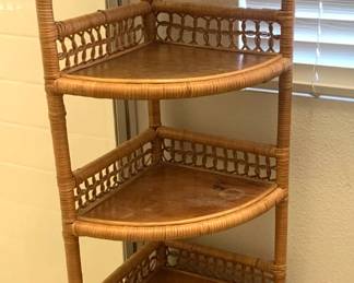 Wicker Corner Display Cabinet