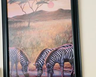 Framed Zebra Art