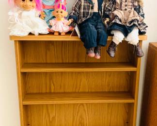 Small Display Shelf/ Vintage Porcelain Dolls
