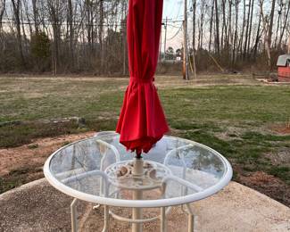 Patio table and umbrella