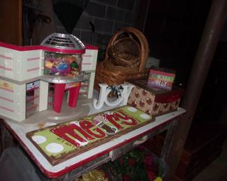 Vintage Soda Shop w/Accessories, Christmas Items, Baskets