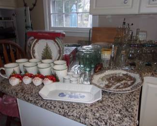 Christmas Dishes, Platter, etc