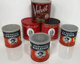 Vintage Tin Tobacco Cans