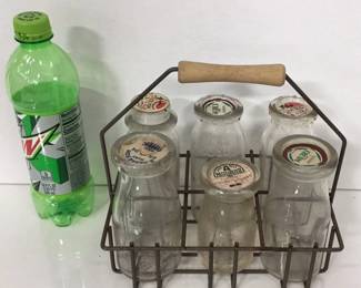 Antique Milk Bottles & Carrier