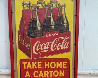 1946 Cardboard Coca Cola Advertisement