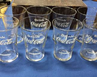 Vintage Drink Coca Cola Syrup Line Soda Fountain Glasses