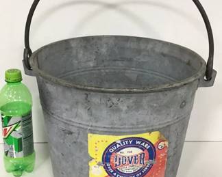 Antique DOVER Galvanized Bucket