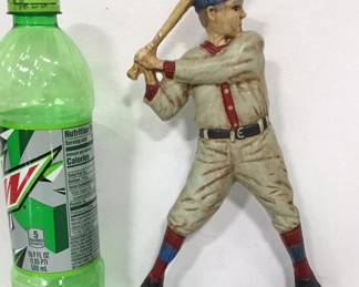 Cast Iron Baseball Player Door Stop