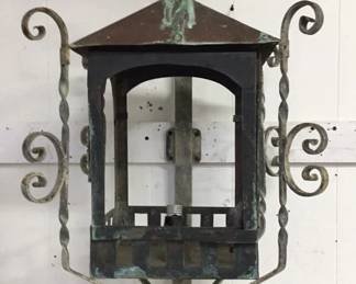 Vintage Cast Aluminum Copper Swivel Wall Lantern