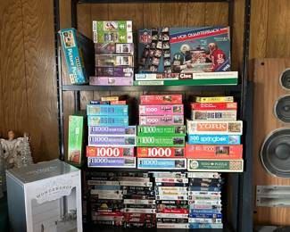 Games, puzzles, DVDs