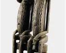 Dogon Carved Wood Tribal Ancestor Statue Married Couple on African Prestige Stool
