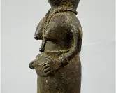 Edo Tribal Bronze Sculpture Mother African Figurine Benin Nigeria
