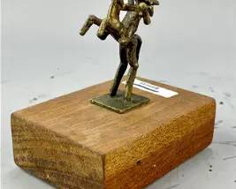 20thC Benin Bronze Tribal Horseback Warrior Horse Rider
