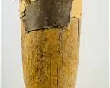 Senufo African Carved Wood Tall Tribal Drum w/Animal Hide
