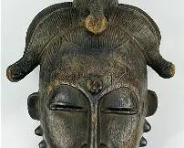 Old Carved Wood Baoule Mblo African Tribal Dance Mask Ivory Coast
